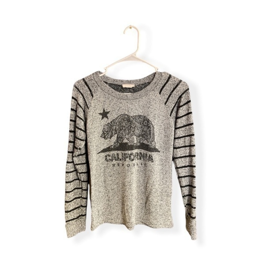 Aran’s Den California Republic Bear Logo Long Sleeve Knit Sweater | XS/S